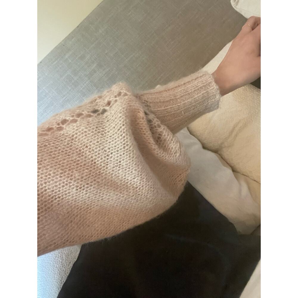 Spell & the Gypsy’s Spell Knit V-Neck Sweater Stone Angora Blend Size S/M - Picture 16 of 16
